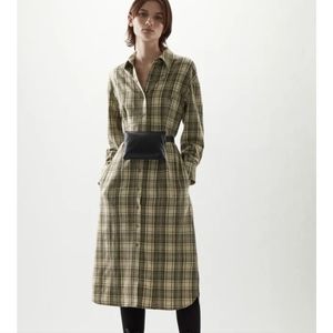 COS Wool Mix Checked Structured Shirt Dress